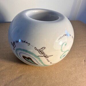Life Is A Circle Ceramic Votive Candleholder Inspirational